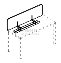 Мебель для персонала Экран настольный фронтальный тканевый с мягким наполнителем с кабель-каналом для стола 120 Б 876 Г