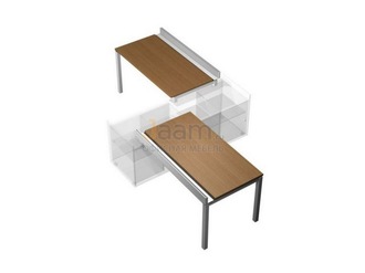 Мебель для персонала Рабочая станция (2х140) с ProSystem для опорной тумбы 180 левой/правой (БЕЗ ТУМБ) КВ 1102 БН