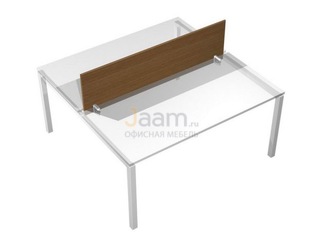 Мебель для персонала Экран настольный фронтальный (ДСП) для рабочей станции с кронштейнами крепления (белый премиум) КВ 812 БП