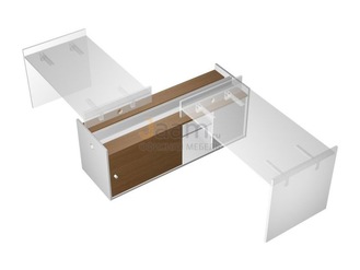 Мебель для персонала Тумба опорная 180 c ProSystem с отверстиями под кабель-канал КВ 2003 БН